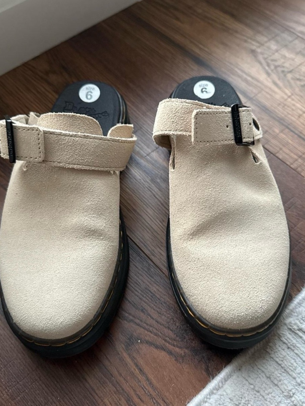 Dr Martins Beige Suede Sandals with Buckle - Picture 3 of 4